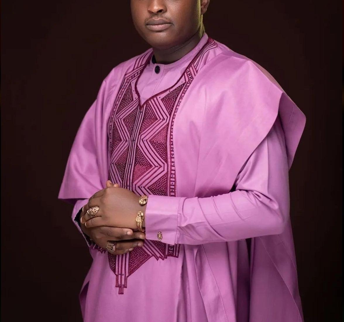 AGBADA, FILA & 3/4 SLEEVE TRADITIONAL SENATOR KAFTAN NATIVE & SOKOTO - melvincucci
