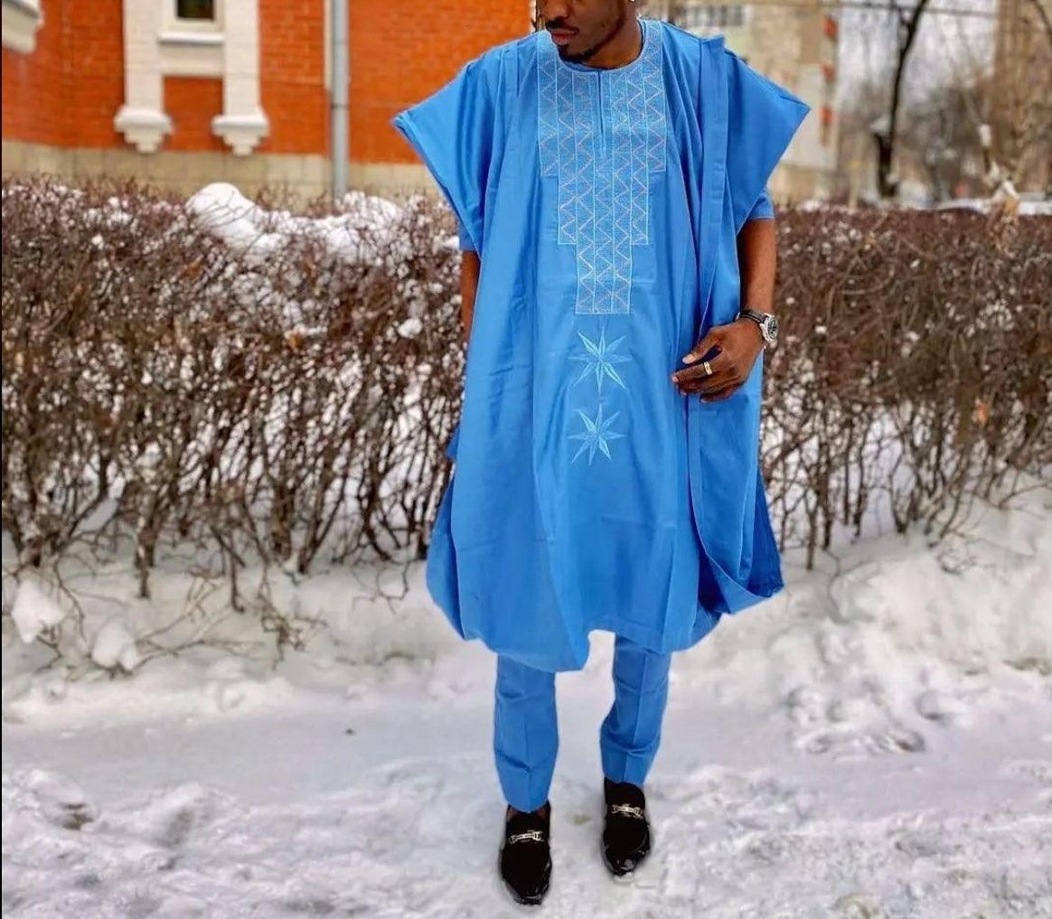 AGBADA, FILA & 3/4 SLEEVE TRADITIONAL SENATOR KAFTAN NATIVE & SOKOTO - melvincucci