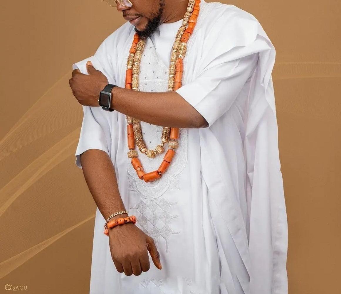 AGBADA, FILA & 3/4 SLEEVE TRADITIONAL SENATOR KAFTAN NATIVE & SOKOTO - melvincucci