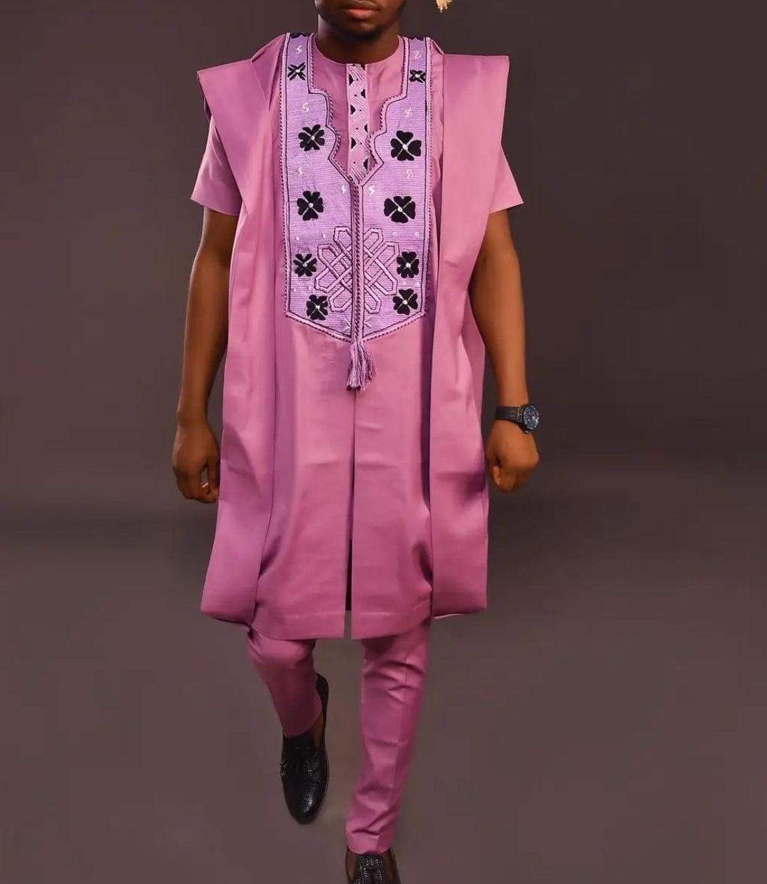 AGBADA, FILA & 3/4 SLEEVE TRADITIONAL SENATOR KAFTAN NATIVE & SOKOTO - melvincucci