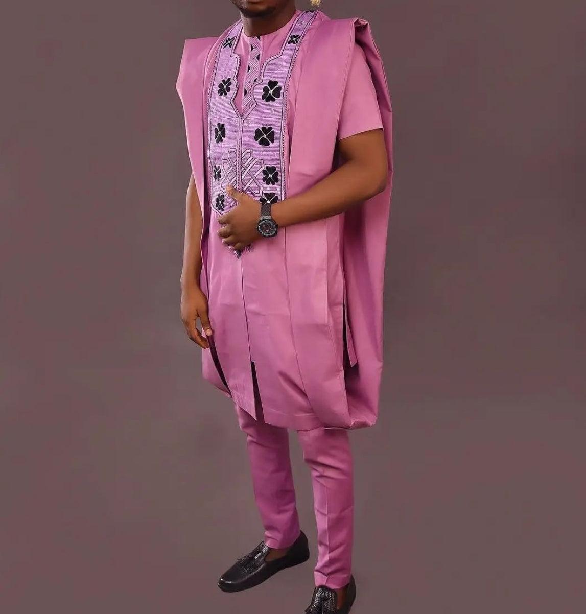 AGBADA, FILA & 3/4 SLEEVE TRADITIONAL SENATOR KAFTAN NATIVE & SOKOTO - melvincucci