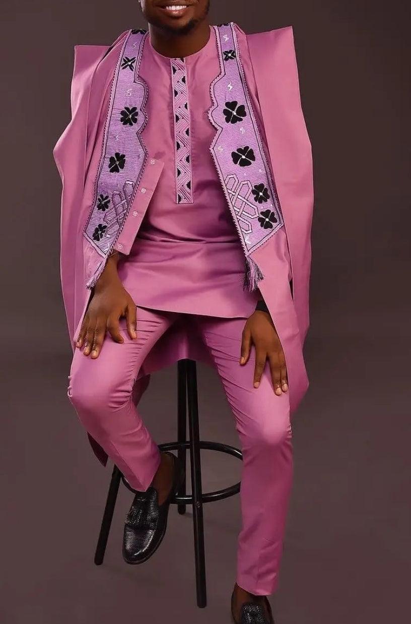 AGBADA, FILA & 3/4 SLEEVE TRADITIONAL SENATOR KAFTAN NATIVE & SOKOTO - melvincucci