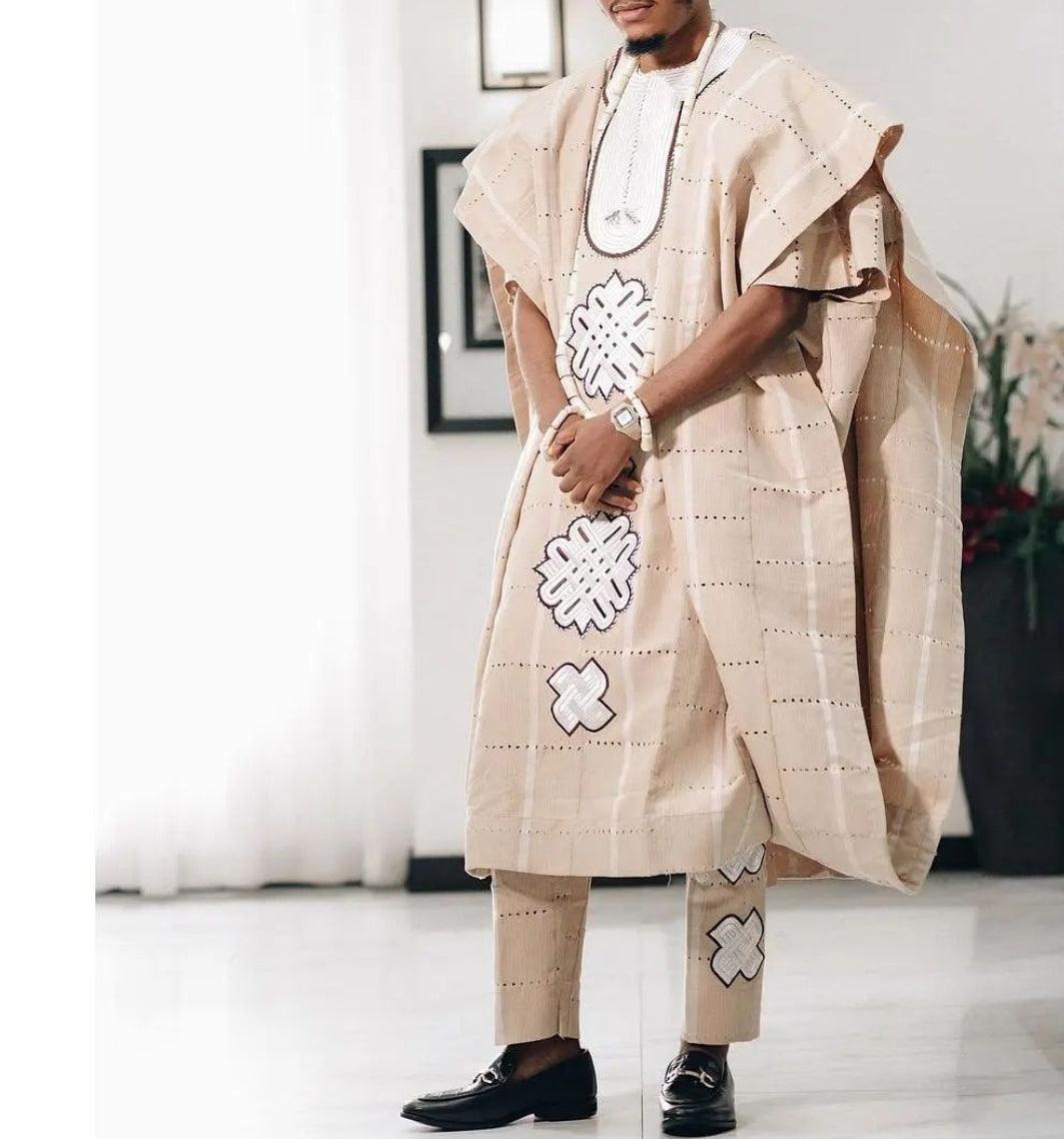 AGBADA, FILA & 3/4 SLEEVE TRADITIONAL SENATOR KAFTAN NATIVE & SOKOTO - melvincucci