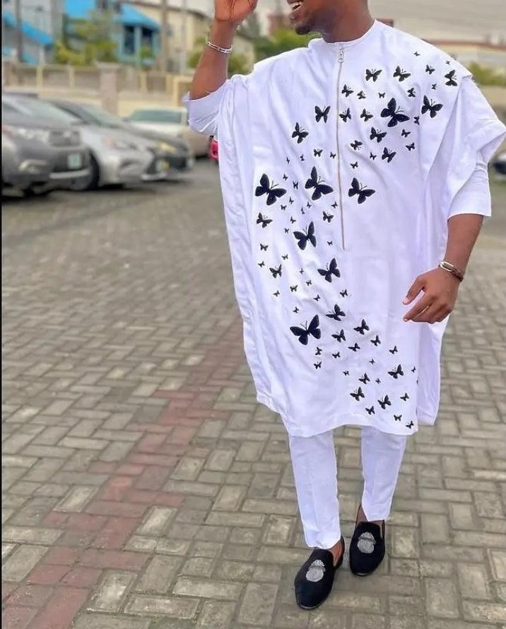 AGBADA, FILA & 3/4 SLEEVE TRADITIONAL SENATOR KAFTAN NATIVE & SOKOTO - melvincucci