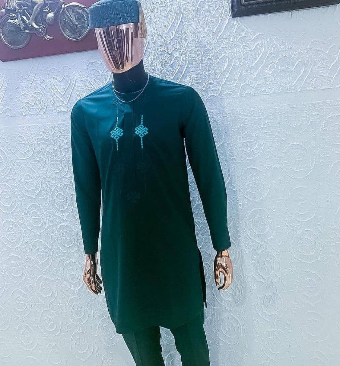 AGBADA, FILA & 3/4 SLEEVE TRADITIONAL SENATOR KAFTAN NATIVE & SOKOTO - melvincucci
