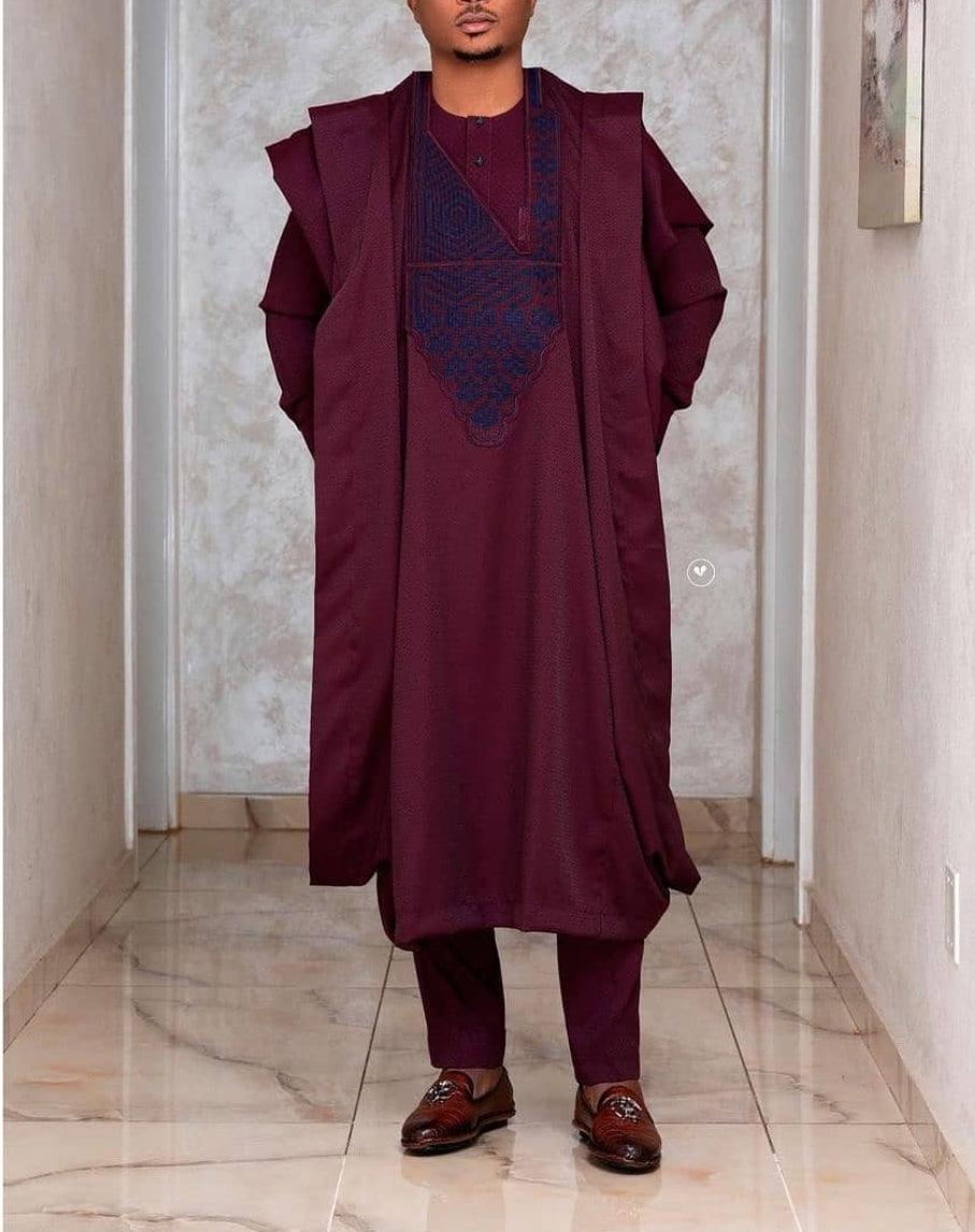 AGBADA, FILA & 3/4 SLEEVE TRADITIONAL SENATOR KAFTAN NATIVE & SOKOTO - melvincucci