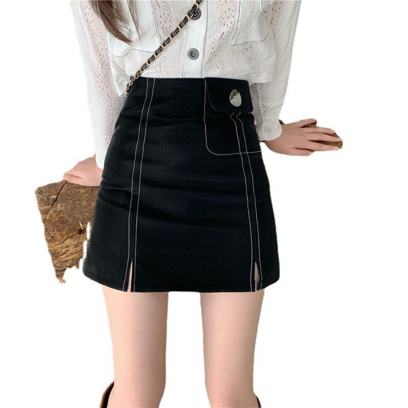 A-Line Skirt Is Thinner, Buttocks Slit Short Skirt Women - melvincucci