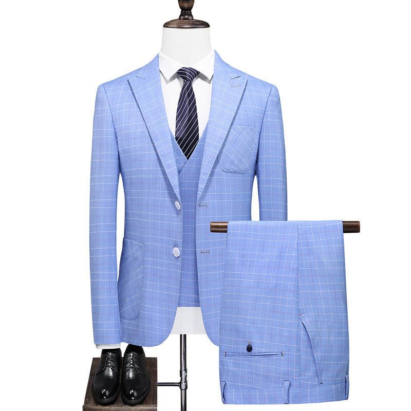 Men's Business Casual Suit Three-piece Wedding Dress - melvincucci