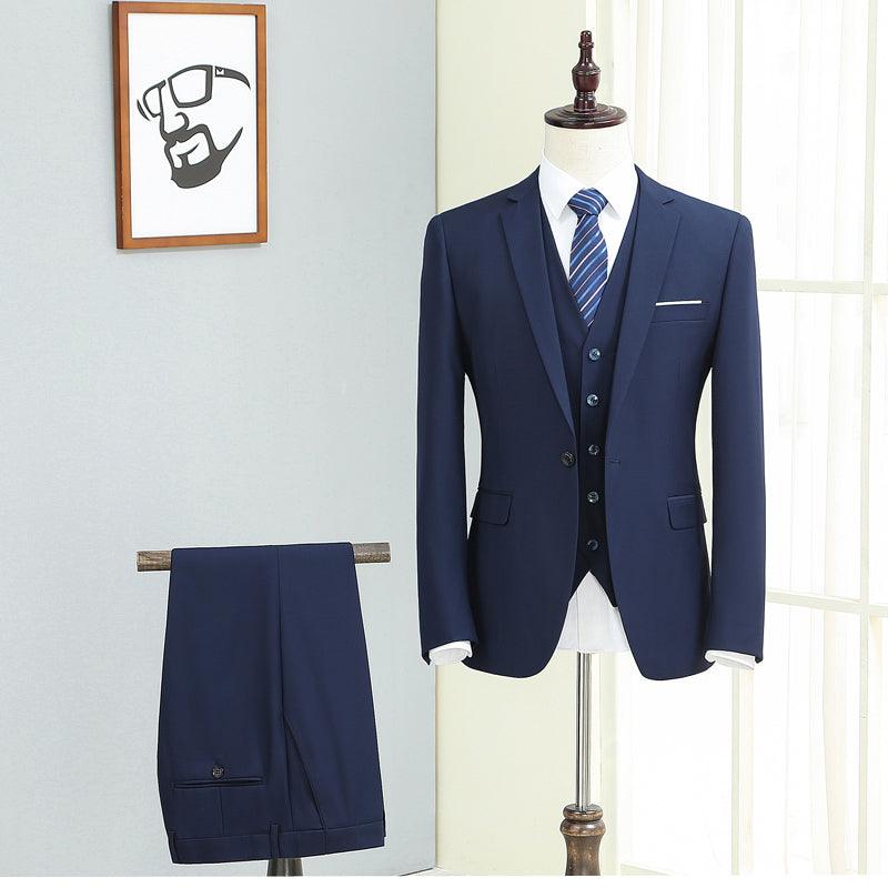Suit Suit Men's Three-piece Korean Style Slim Autumn Casual Suit - melvincucci