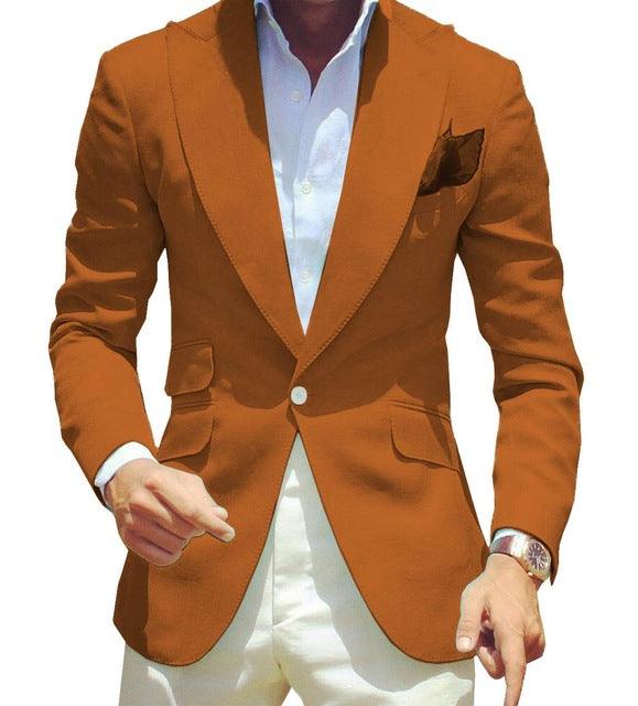 Men's Pure Color Suit Jacket Simple Temperament - melvincucci