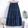 Cotton And Linen Skirt Color Fabric Splicing For Commuting - melvincucci