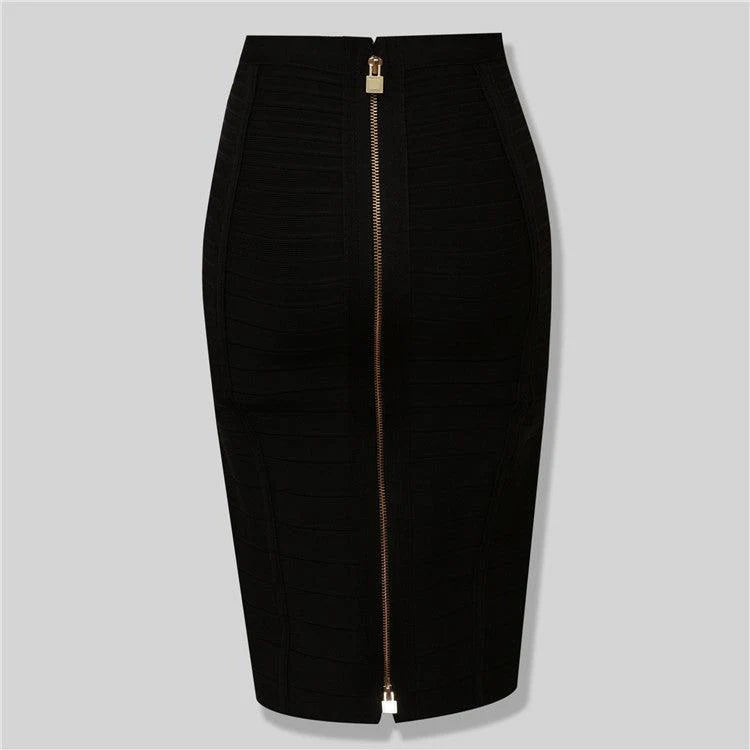 Ack Zipper Bandage Skirt Women Tight Club Pary Fashion Skirt - melvincucci