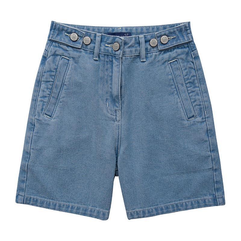 Adjustable Button Denim Shorts Women Loose Five-point Pants - melvincucci
