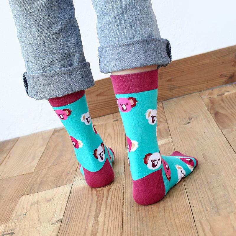 Adult Men And Women Socks Cartoon Animals - melvincucci