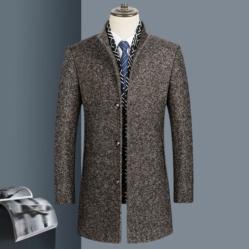 Cotton Padded Nizi Stand-up Collar Coat For Father - melvincucci