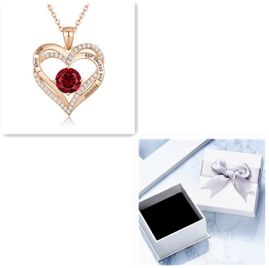 Female 925 Silver Twelve Birthstone Pendant Necklace - melvincucci