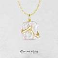 Square Baroque Pearl Couple Pendant Necklace - melvincucci