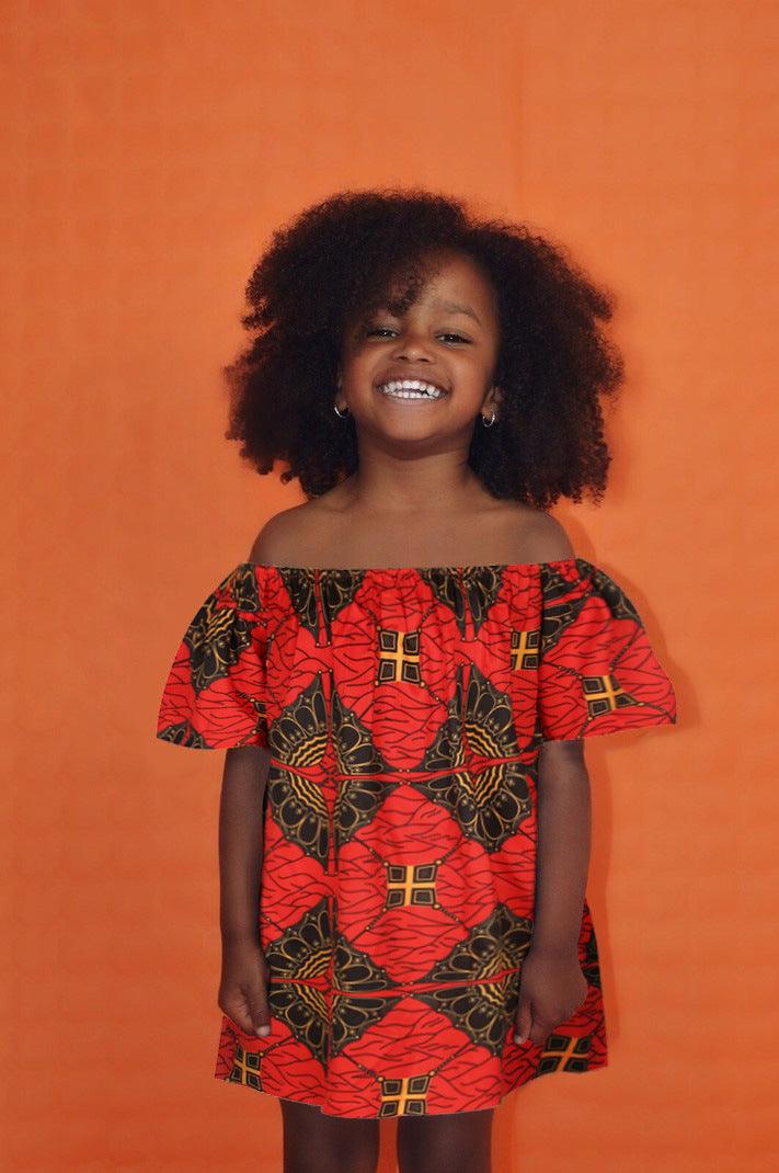 African Casual Loose Mother-Daughter Parent-Child Tube Top Dress - melvincucci