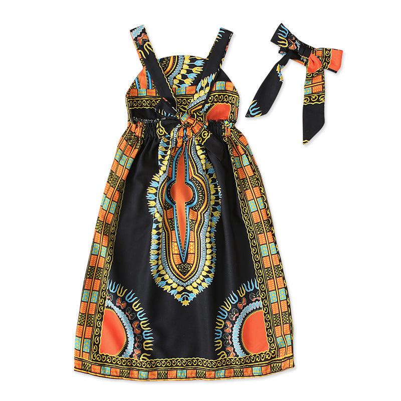 African Children's Bohemian Style Sleeveless Suspender Dress - melvincucci