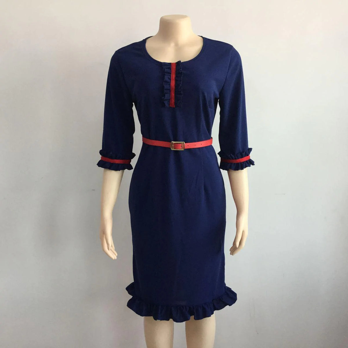 African Commuter Stitching Women's Wooden Ear Bag Hip Dress - melvincucci