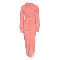 African cute woman pink long-sleeved dress office dresses - melvincucci
