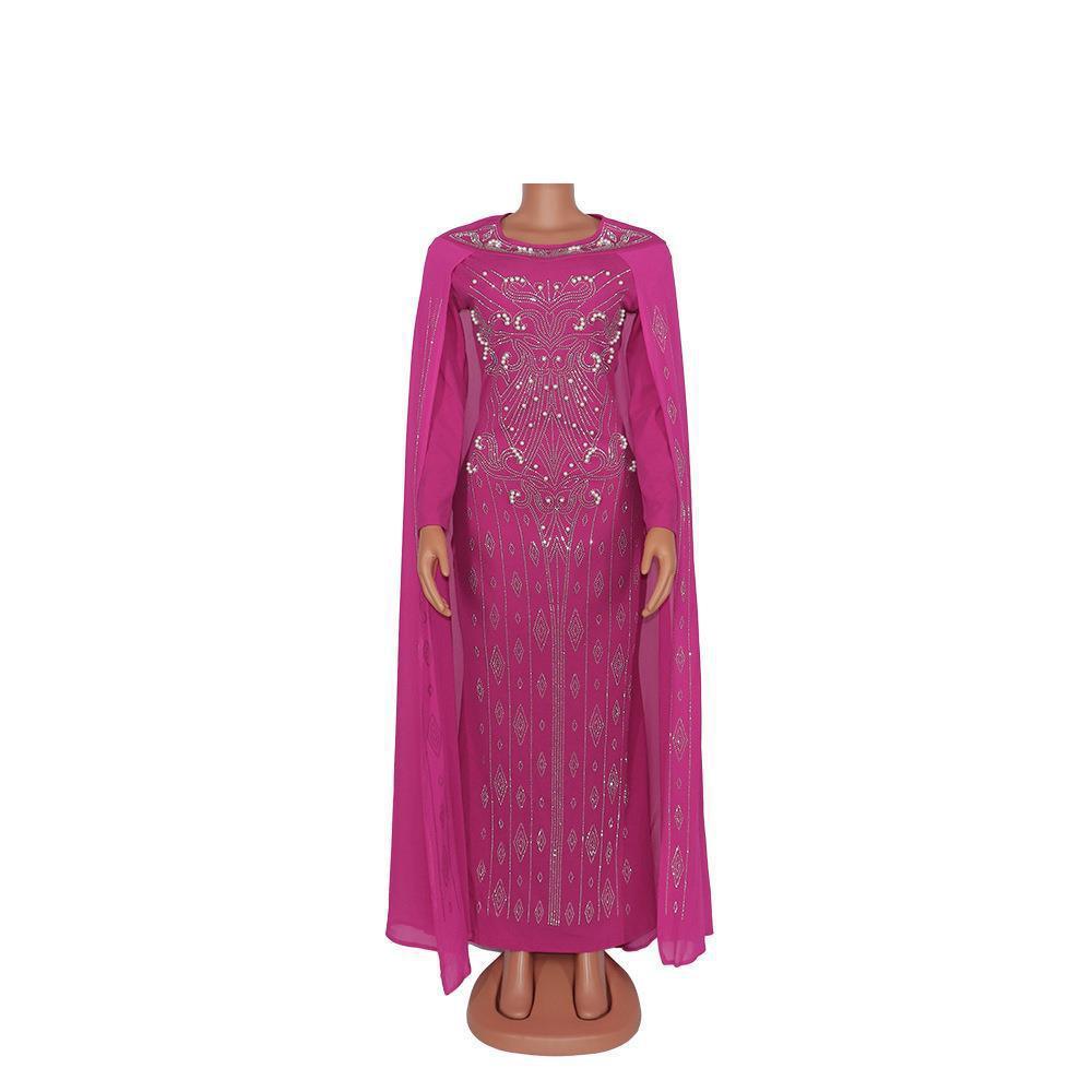 African Dress Flowing Chiffon Long Sleeves - melvincucci