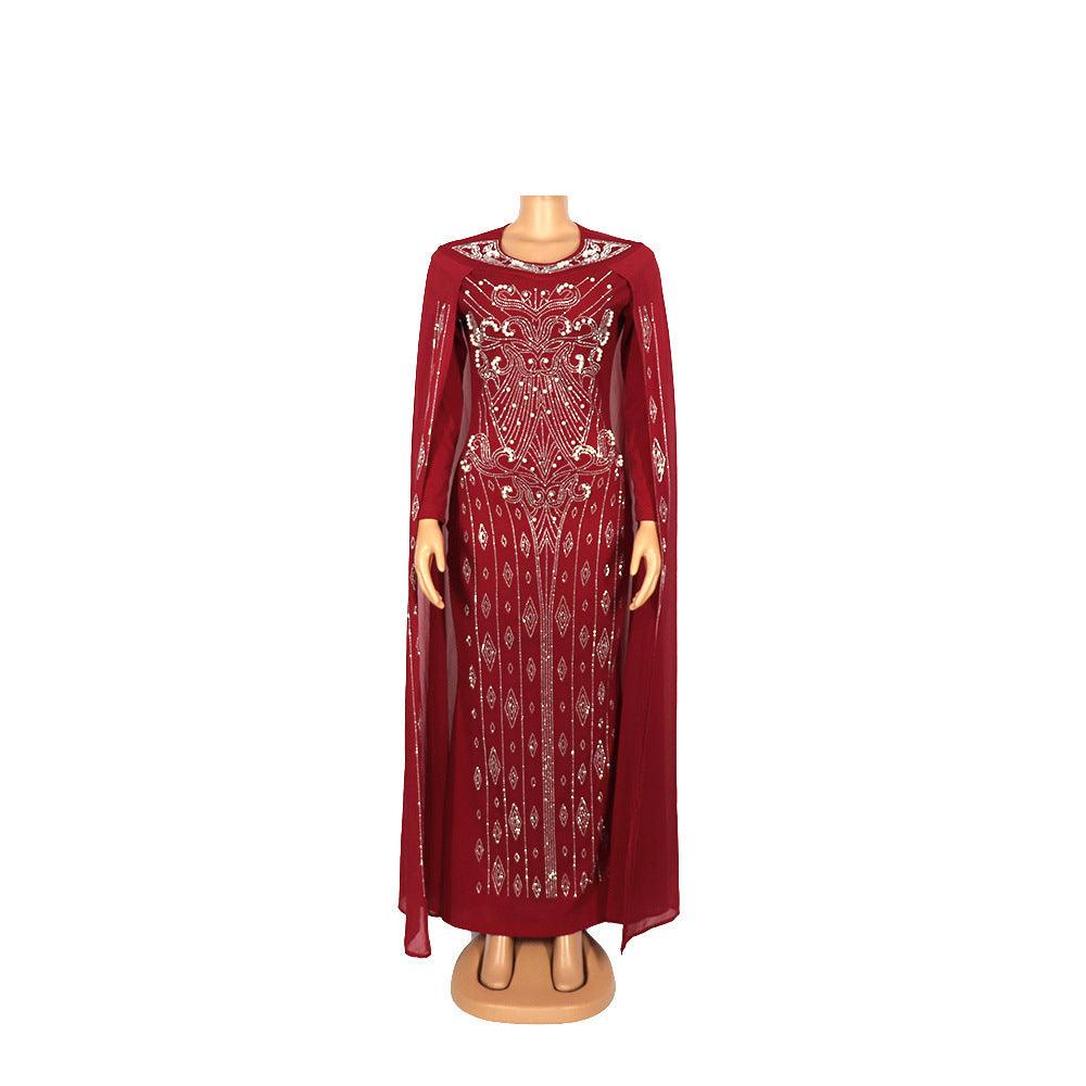 African Dress Flowing Chiffon Long Sleeves - melvincucci