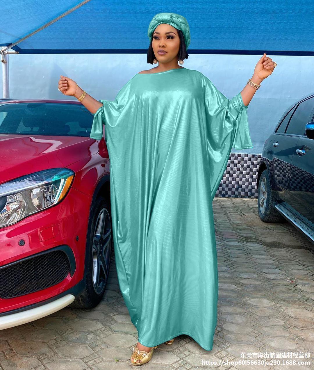 African Dress Ladies Robe Dress Headscarf Female Dresses - melvincucci