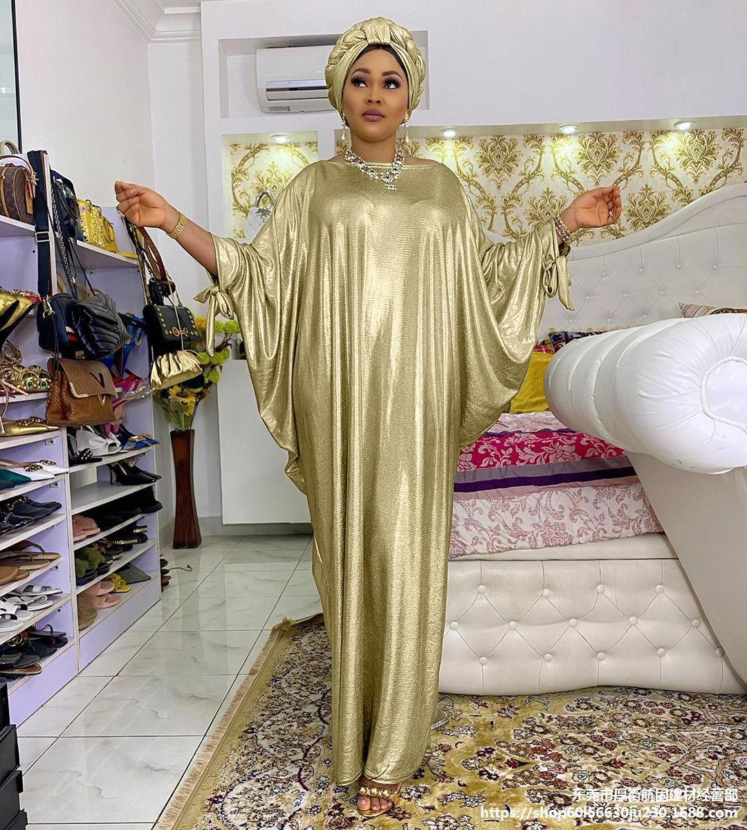 African Dress Ladies Robe Dress Headscarf Female Dresses - melvincucci