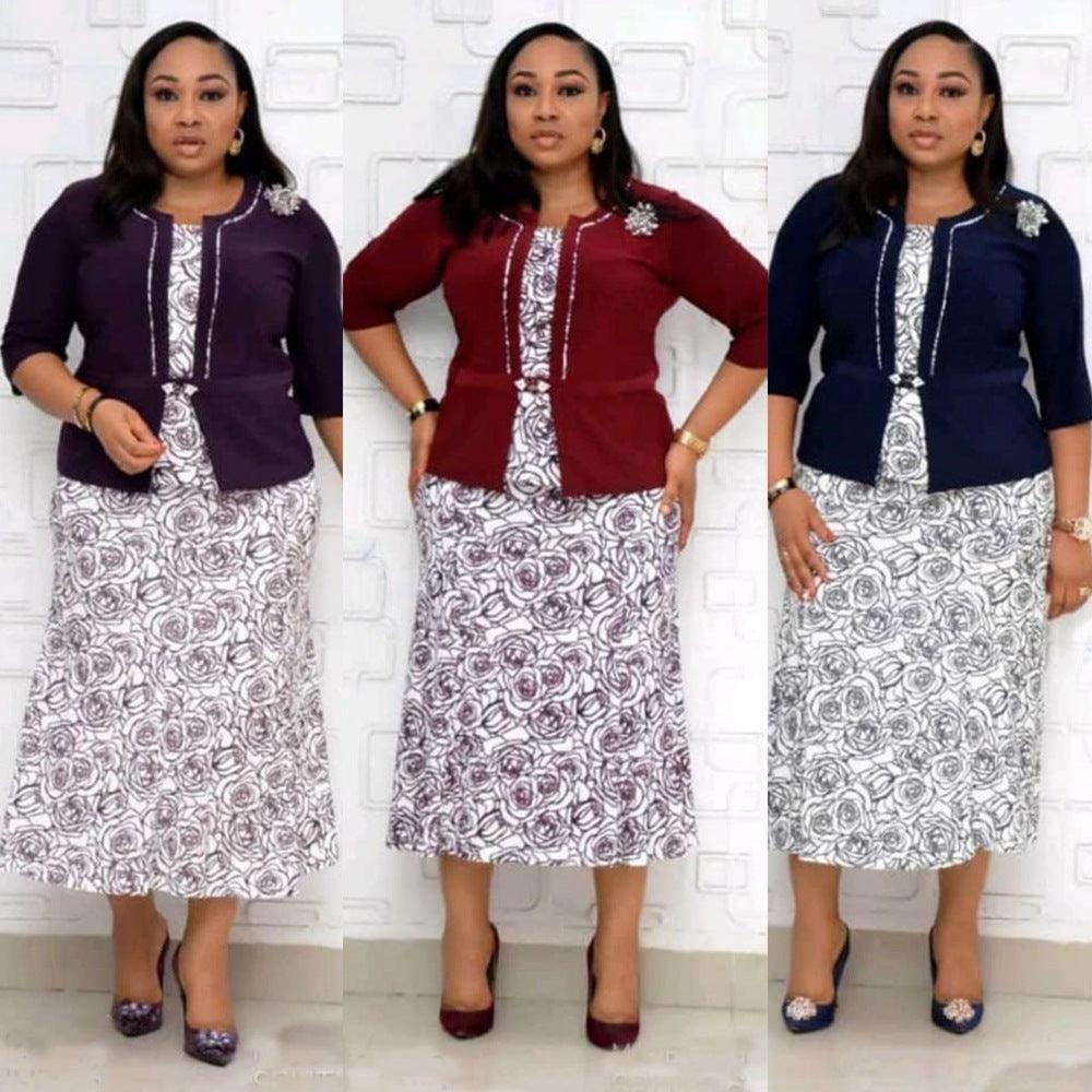 African Dress Plus Size Printing Two-piece Suit - melvincucci