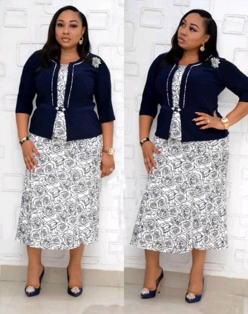 African Dress Plus Size Printing Two-piece Suit - melvincucci