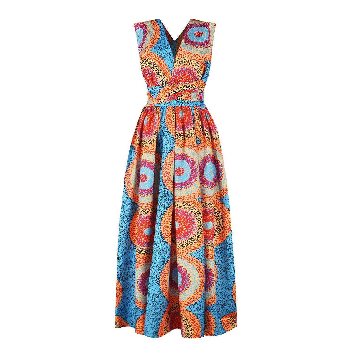 African Dress Print Irregular High Waist Split Fashion Dress - melvincucci