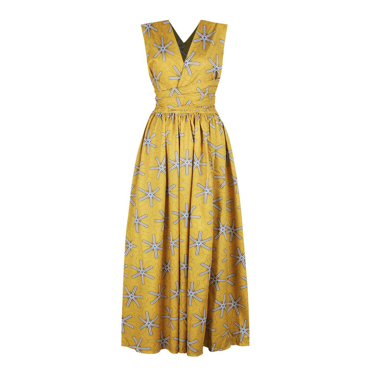 African Dress Print Irregular High Waist Split Fashion Dress - melvincucci