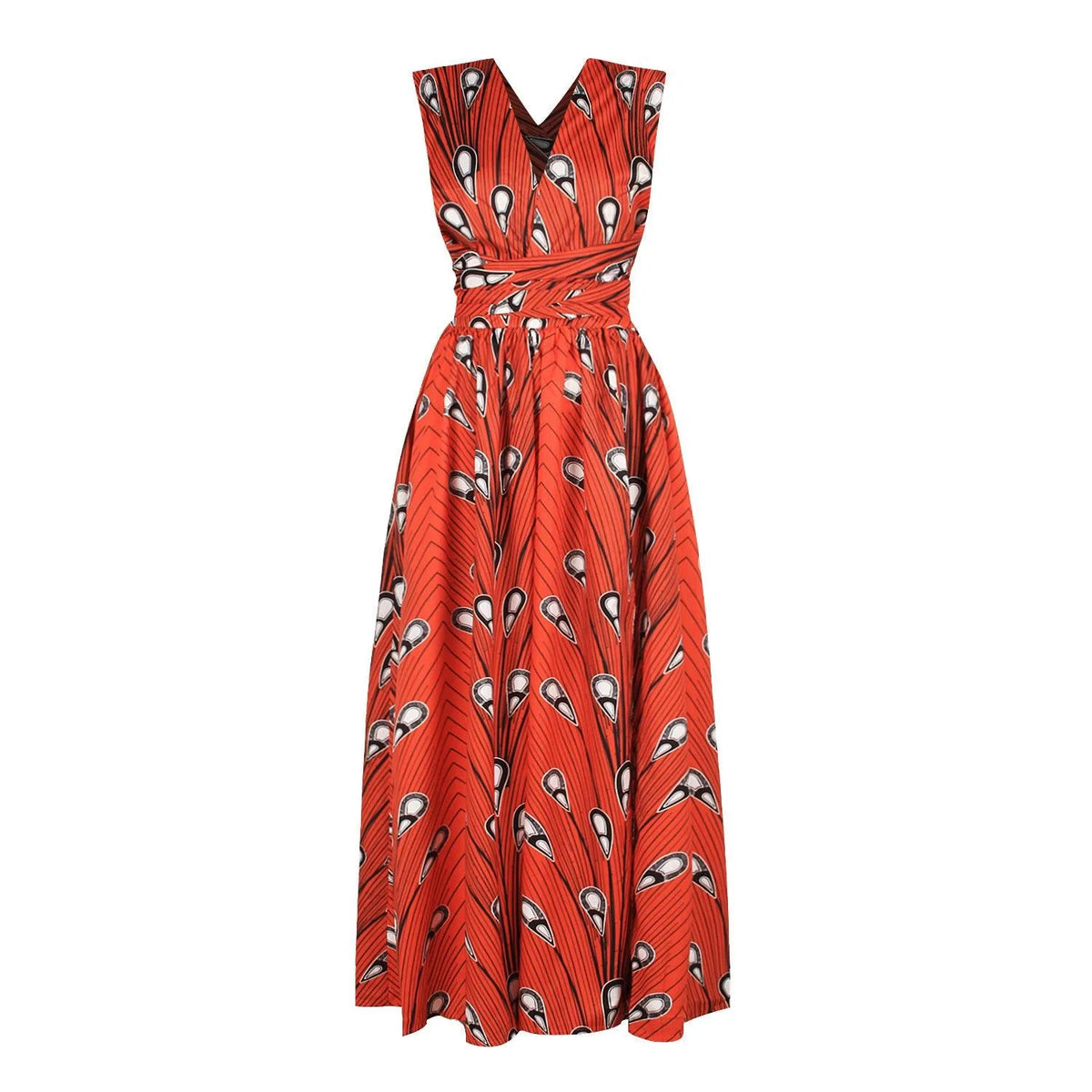 African Dress Print Irregular High Waist Split Fashion Dress - melvincucci
