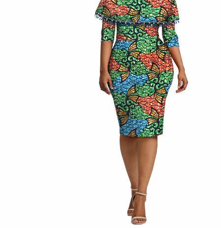 African Ethnic Characteristic Batik Printed Cotton Dress Dress Skirt - melvincucci