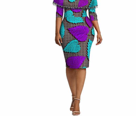 African Ethnic Characteristic Batik Printed Cotton Dress Dress Skirt - melvincucci
