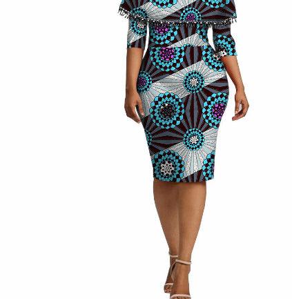 African Ethnic Characteristic Batik Printed Cotton Dress Dress Skirt - melvincucci