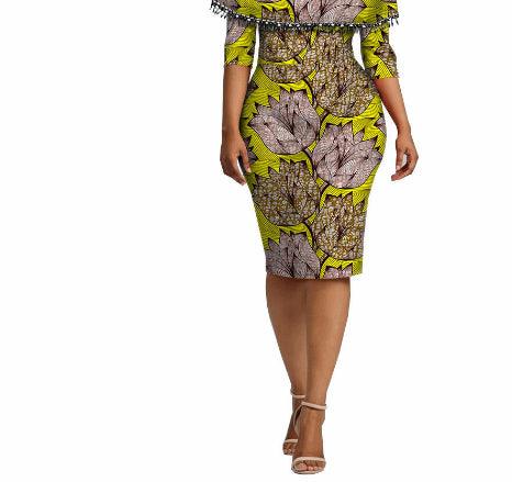 African Ethnic Characteristic Batik Printed Cotton Dress Dress Skirt - melvincucci