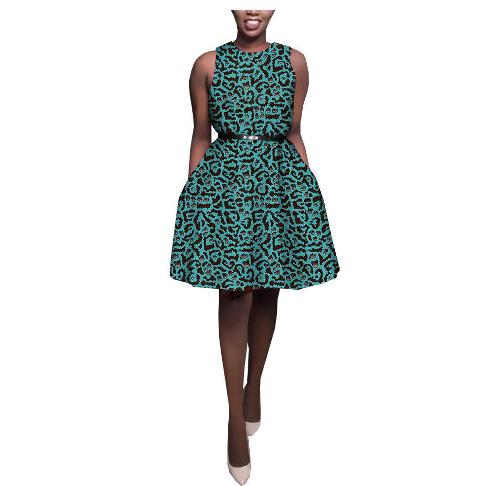 African Ethnic Print Batik Cotton Dress - melvincucci