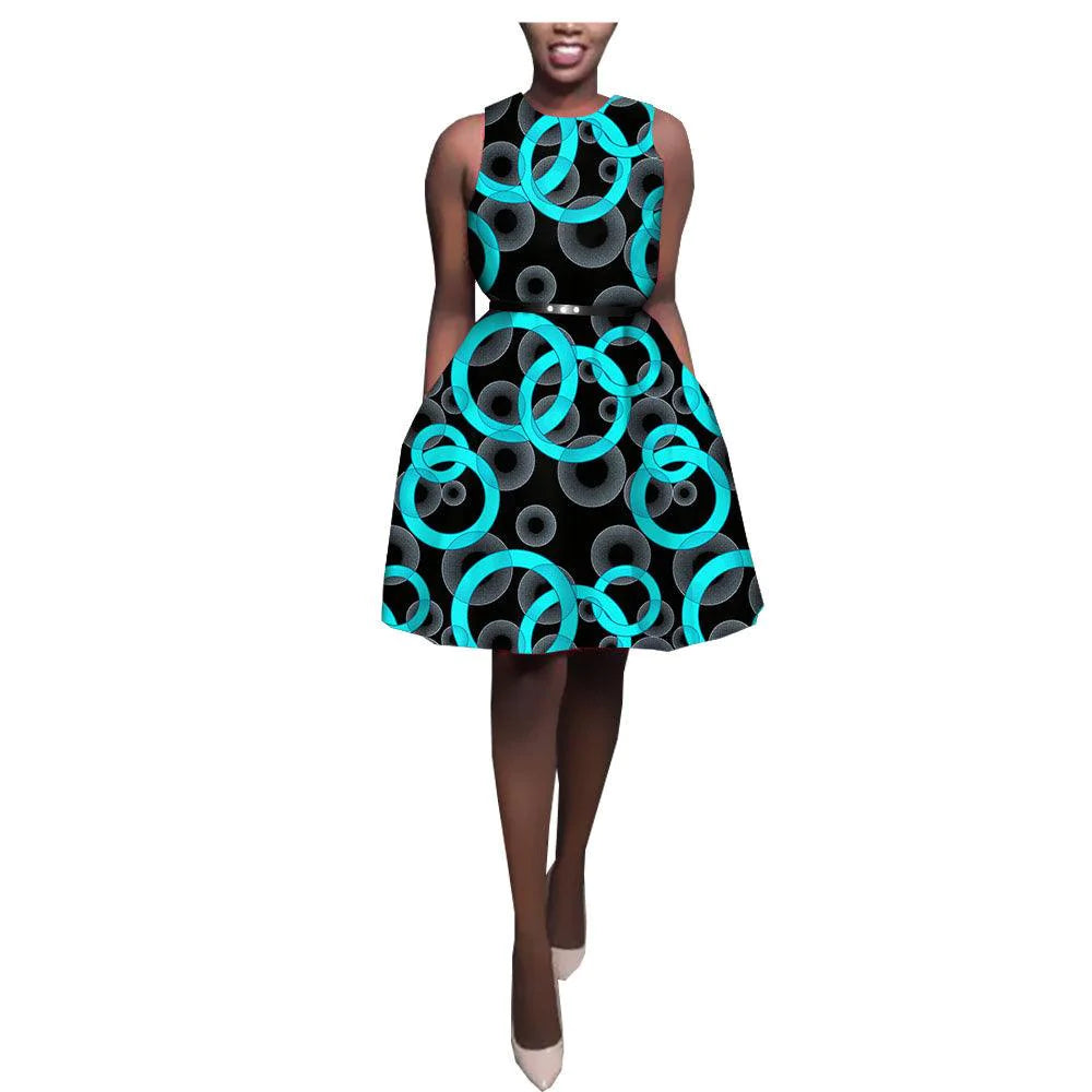African Ethnic Print Batik Cotton Dress - melvincucci