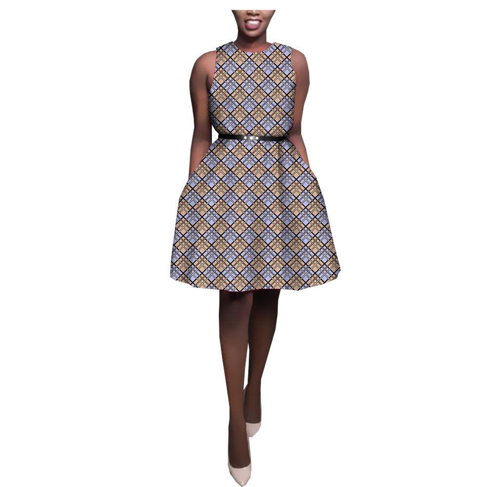 African Ethnic Print Batik Cotton Dress - melvincucci