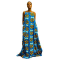 African ethnic print retro sling backless long dress one-piece dress - melvincucci
