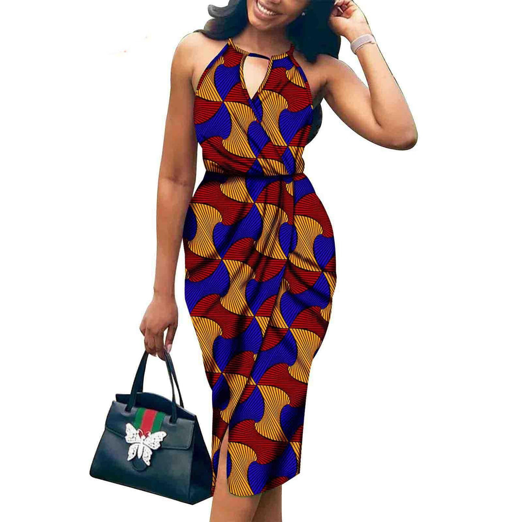 African Ethnic Printed Batik Cotton Fashion Dress - melvincucci