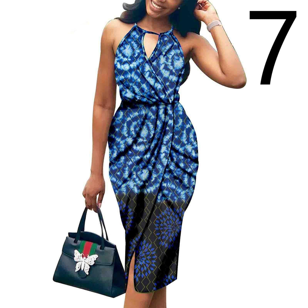 African Ethnic Printed Batik Cotton Fashion Dress - melvincucci