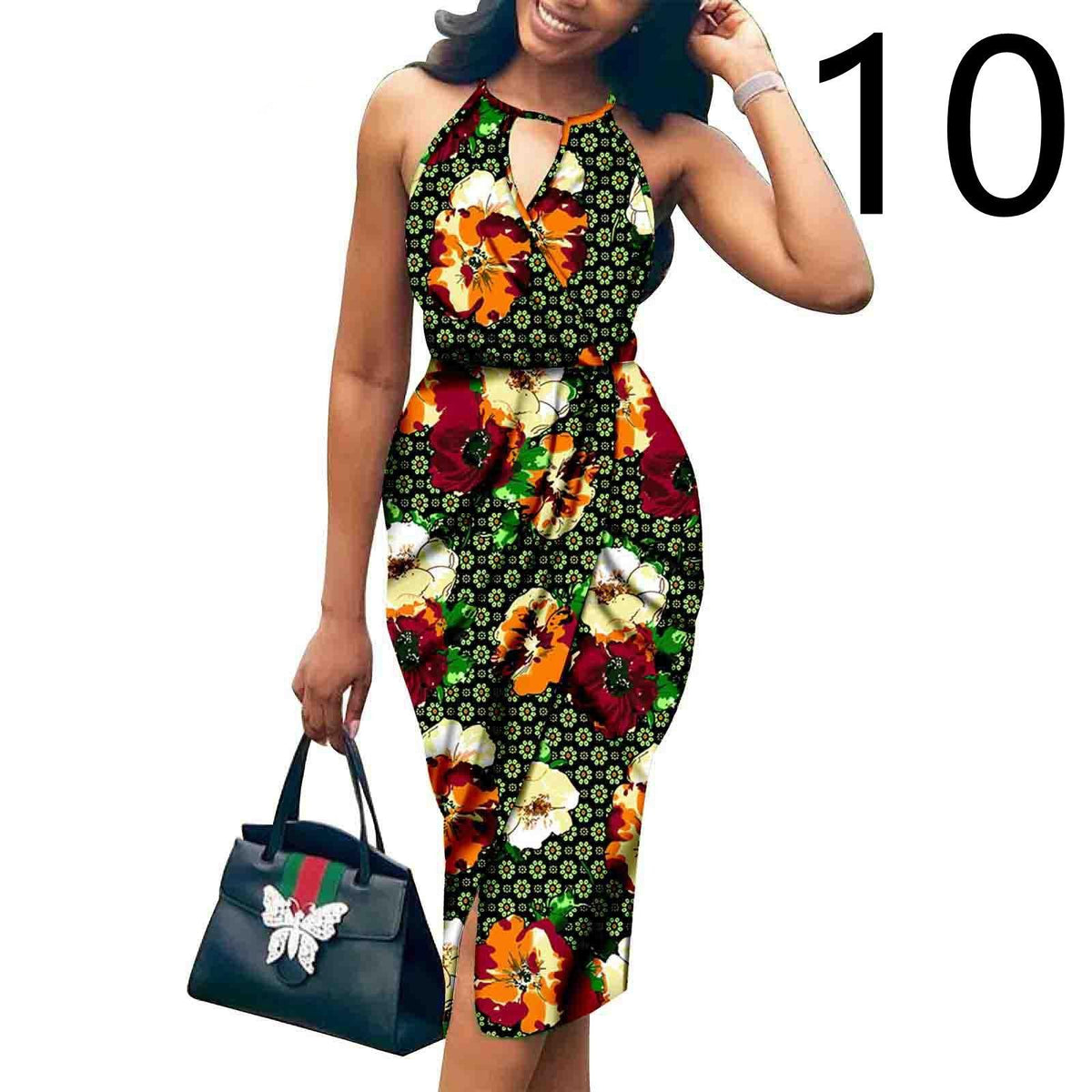 African Ethnic Printed Batik Cotton Fashion Dress - melvincucci