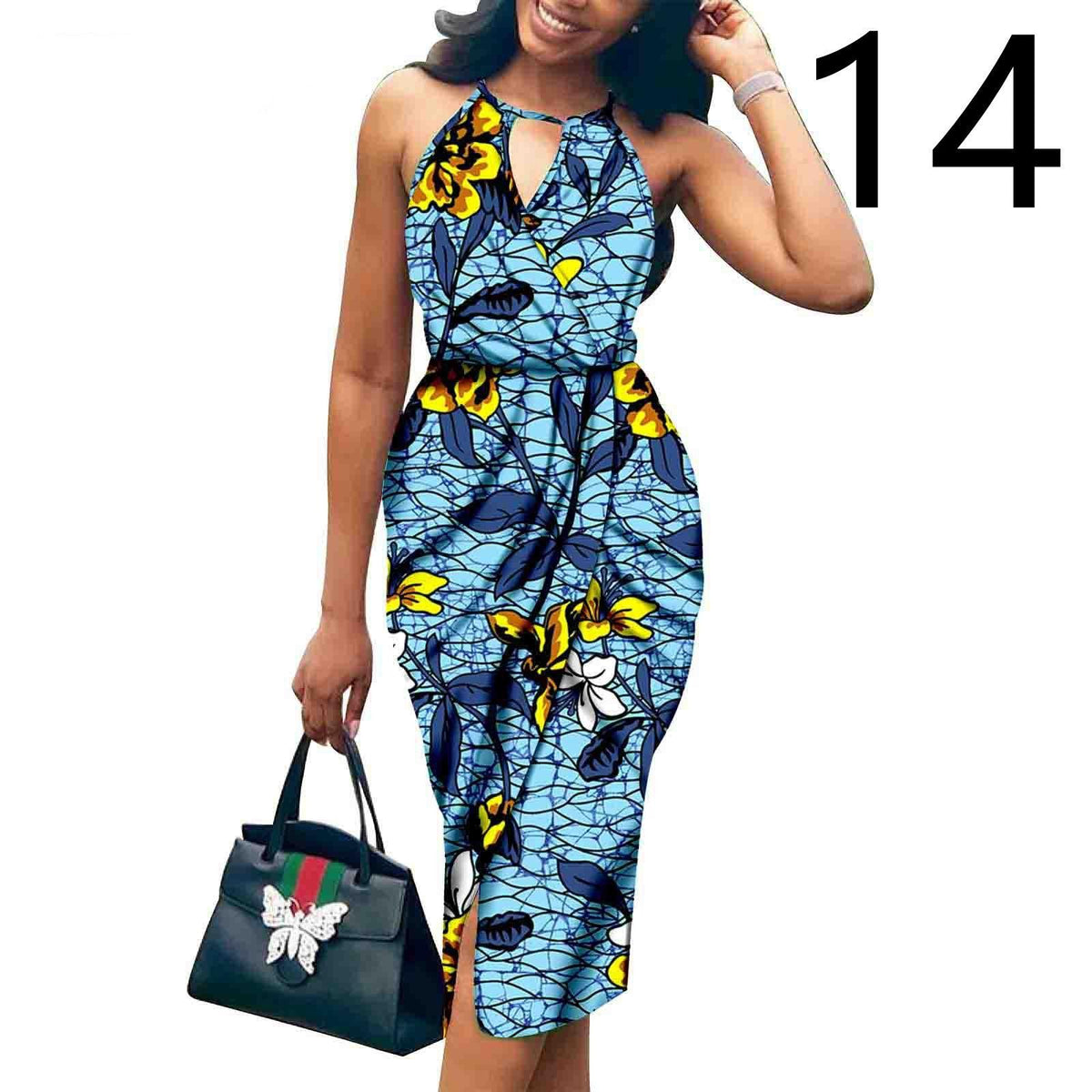 African Ethnic Printed Batik Cotton Fashion Dress - melvincucci