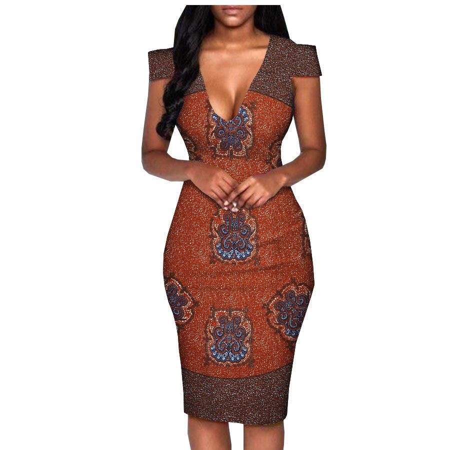 African ethnic printing batik cotton plus size fashion dress - melvincucci