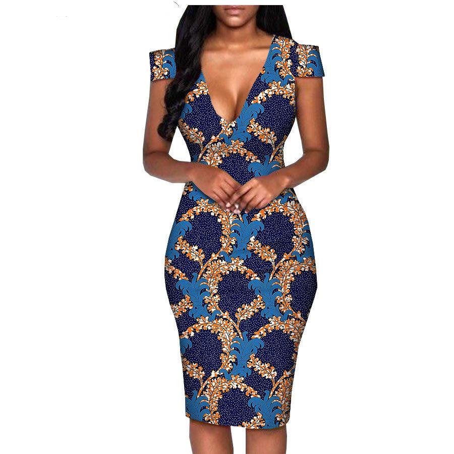 African ethnic printing batik cotton plus size fashion dress - melvincucci