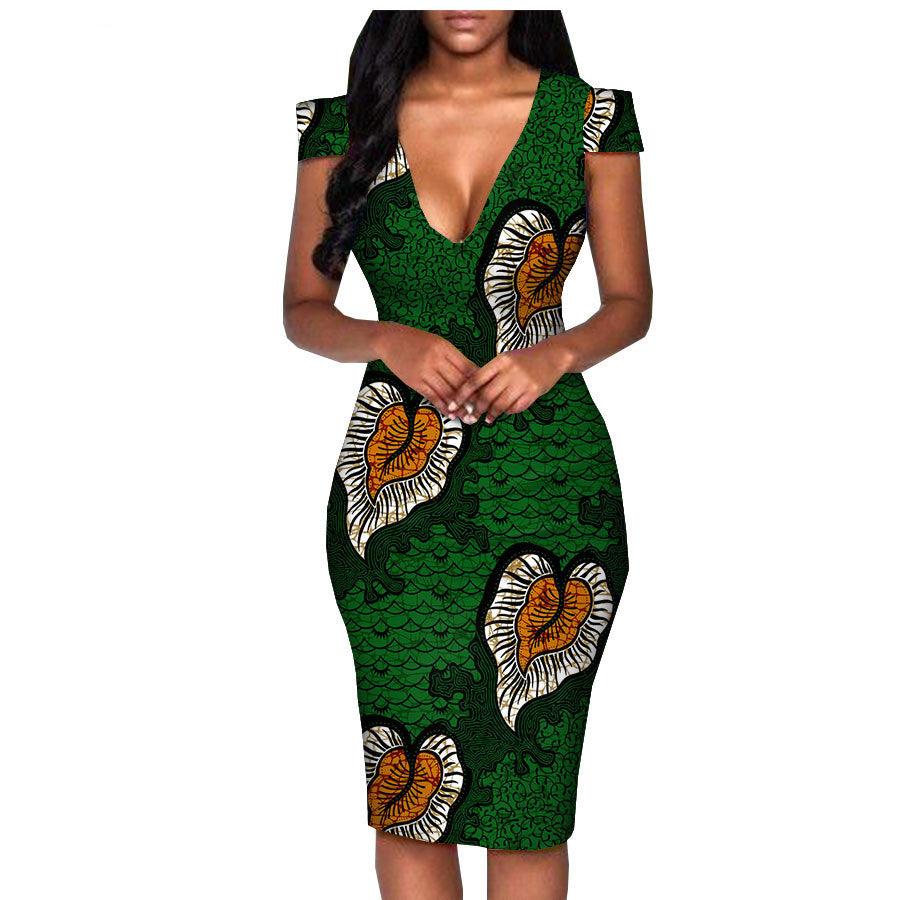 African ethnic printing batik cotton plus size fashion dress - melvincucci