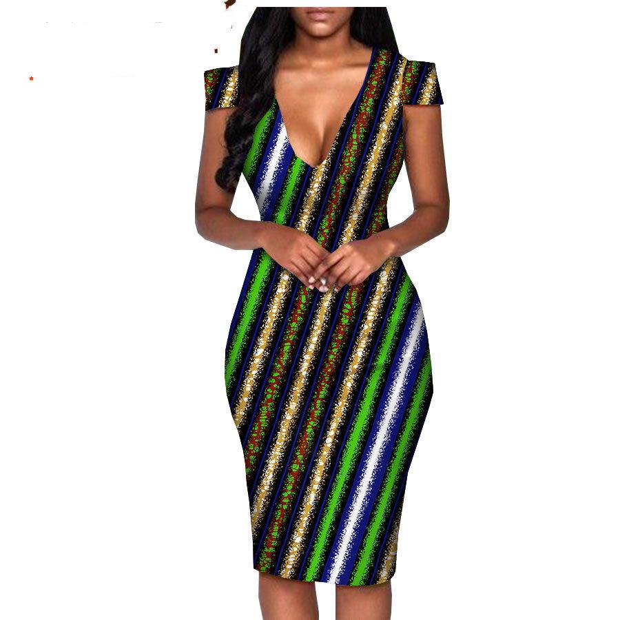 African ethnic printing batik cotton plus size fashion dress - melvincucci